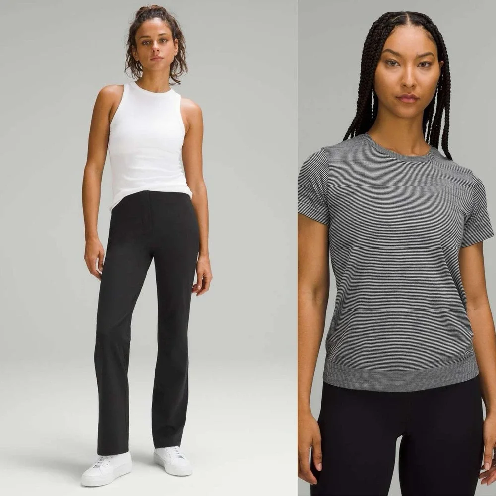 2PC-Lululemon Smooth Fit Pull-On High-Rise Pant + Swiftly Relaxed T-Shirt 10